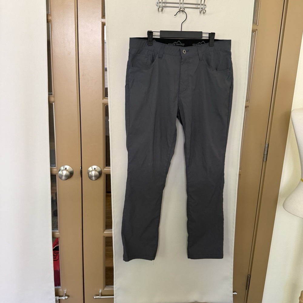 Eddie Bauer Men's 36x32 Dark Grey Outdoors Pants‎ Hiking Fishing Straight Leg